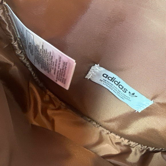 New Adidas Trefoil Monogram Jacquard Suede Satchel Bag Wonder Taupe - Picture 5 of 5